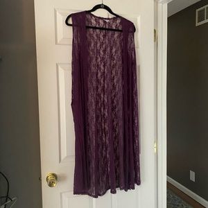 LuLaRose Lace Purple Duster